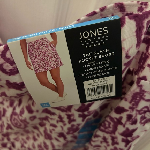 New With Tags Jones New York Signature The Slash Pocket Skort Size X-Large - Picture 3 of 5
